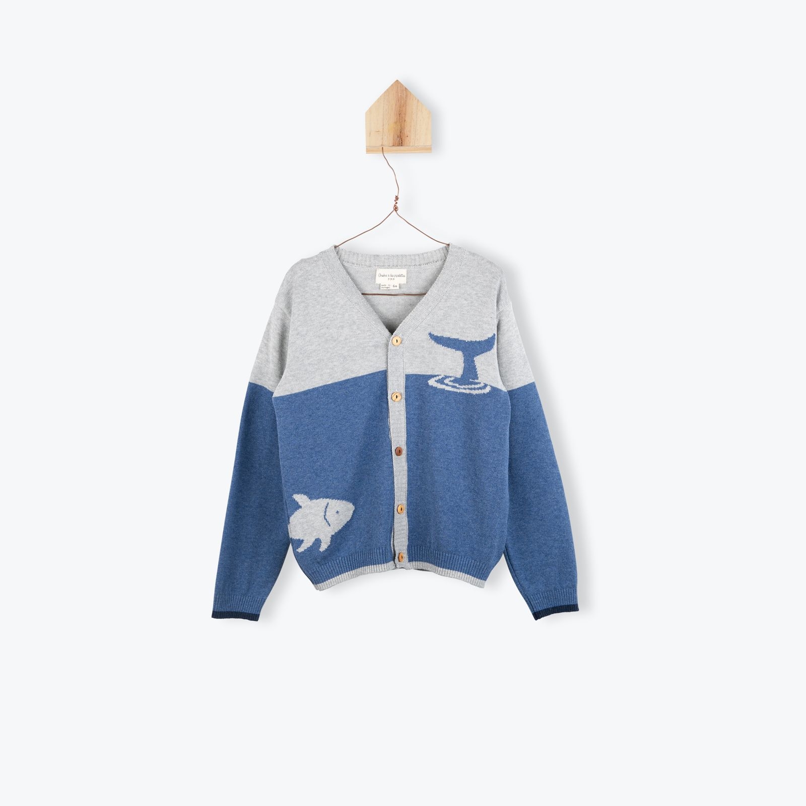 Blue Ocean Two-Tone Cardigan Sweater