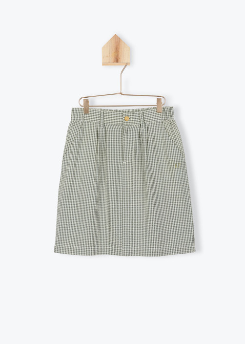 Seersucker Gingham Woman Skirt