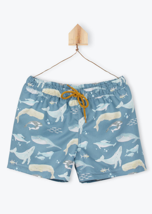 Cetacean Printed Bath Shorts