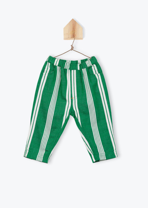 Green Striped Baby Trousers