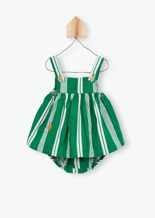 Green Striped Baby Dress