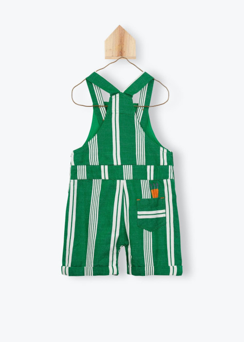 Green Striped Baby Dungarees