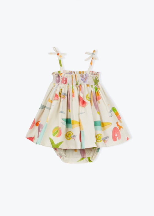Baby Dress With Surf Print