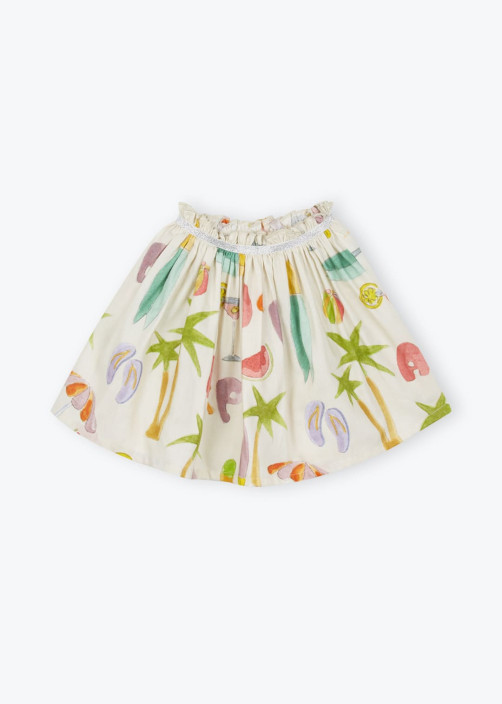 Girl Skirt With Surf Print