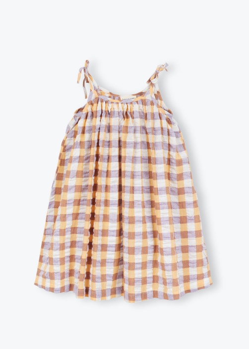 Dress With Checkered Straps...