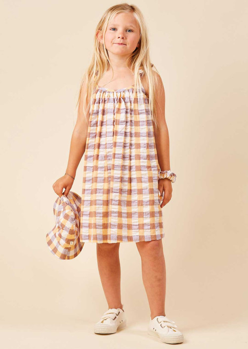 Dress With Checkered Straps...