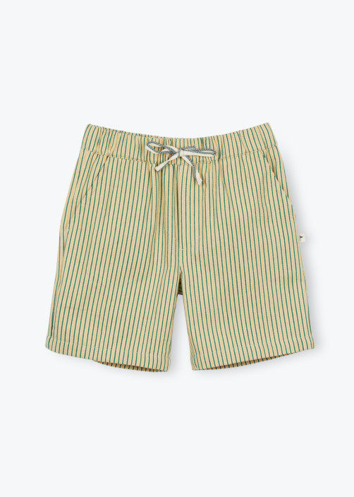 Striped Denim Bermuda Shorts